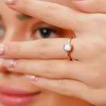 Load image into Gallery viewer, 18K Gold Asscher Cut Diamond Solitaire Engagement Ring

