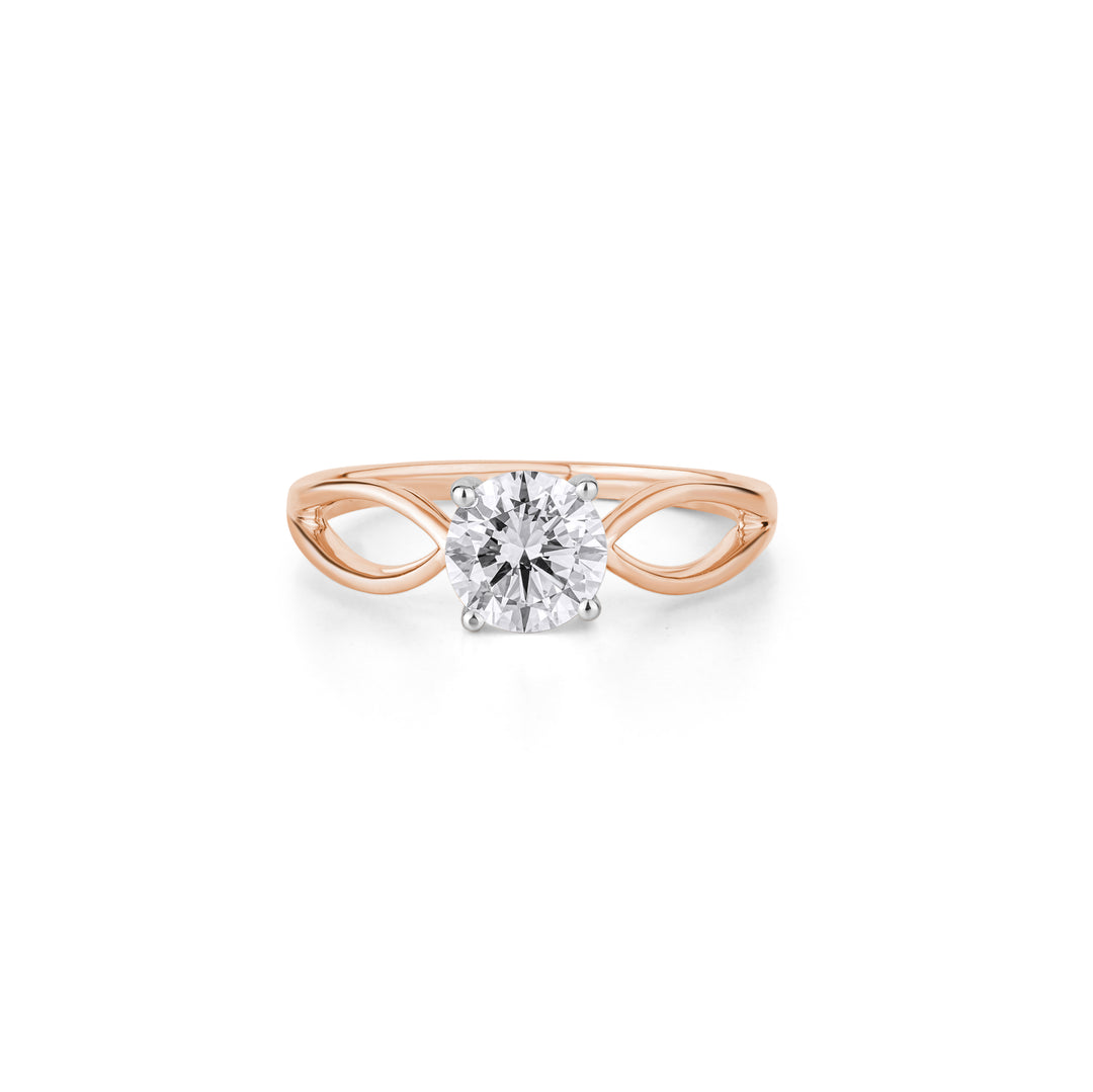 18K Gold Round Cut Diamond Solitaire Engagement Ring