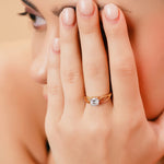 Load image into Gallery viewer, 18K Gold Round Cut Diamond Solitaire Engagement Ring
