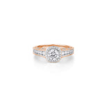 Load image into Gallery viewer, 10K Gold Round Cut Diamond Milgrain Solitaire Engagement Ring
