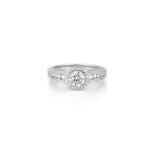 Load image into Gallery viewer, 10K Gold Round Cut Diamond Milgrain Solitaire Engagement Ring
