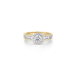 Load image into Gallery viewer, 10K Gold Round Cut Diamond Milgrain Solitaire Engagement Ring
