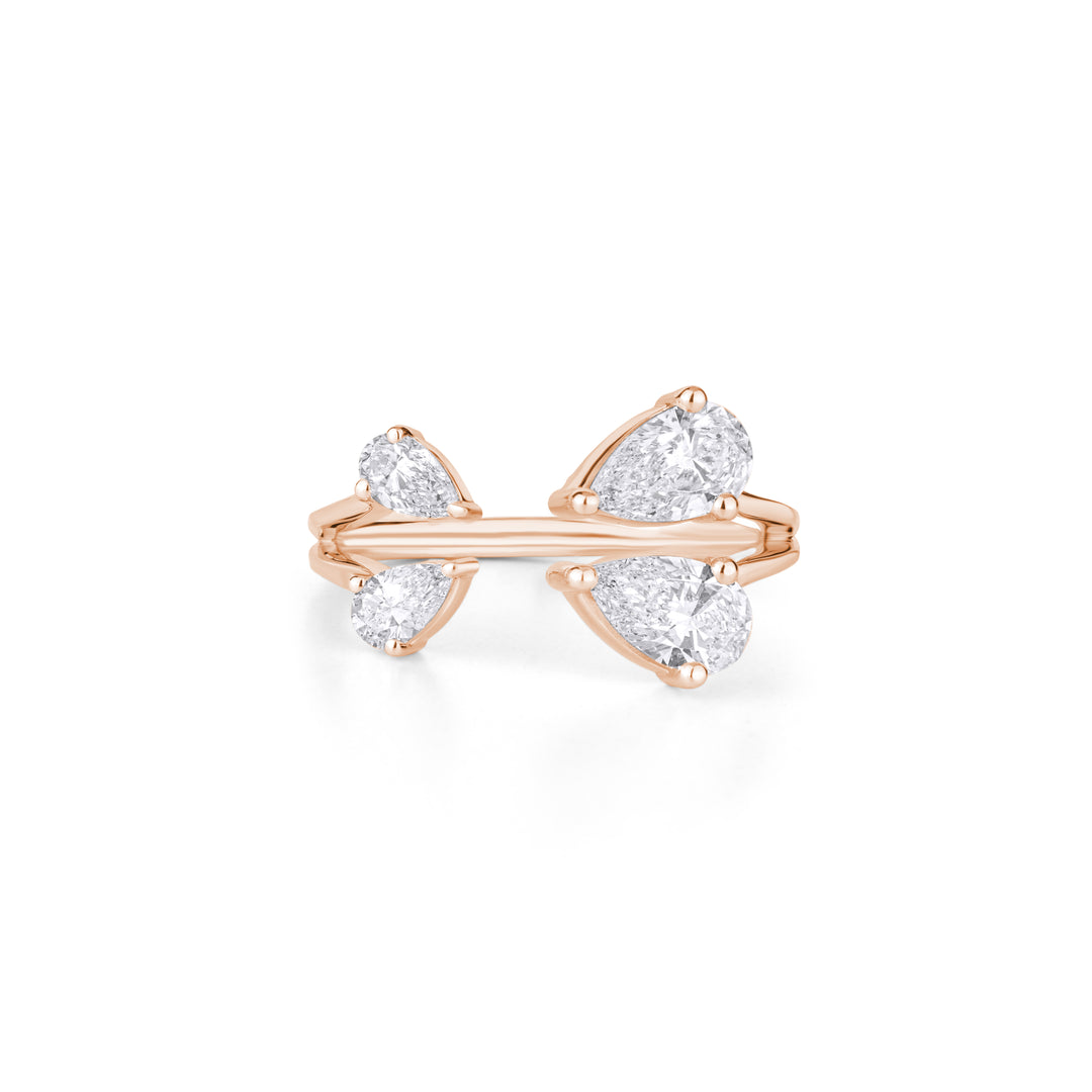 14K Gold Round Cut Twins Diamond Rings