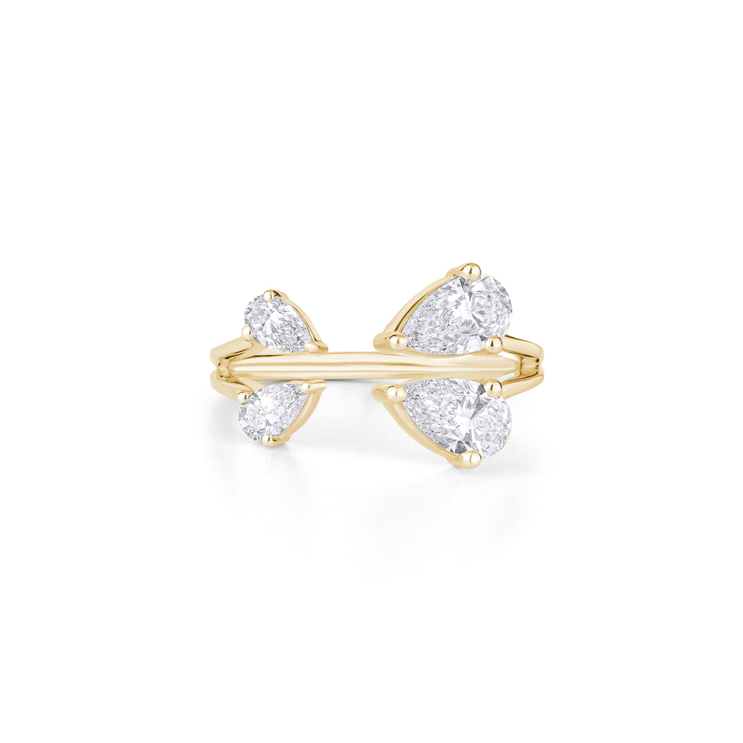 14K Gold Round Cut Twins Diamond Rings