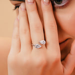 Load image into Gallery viewer, 1.84 CTW Toi Et Moi Pear Lab-Grown Diamond Ring in 14K White Gold – IGI Certified
