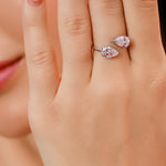 Load image into Gallery viewer, 1.84 CTW Toi Et Moi Pear Lab-Grown Diamond Ring in 14K White Gold – IGI Certified
