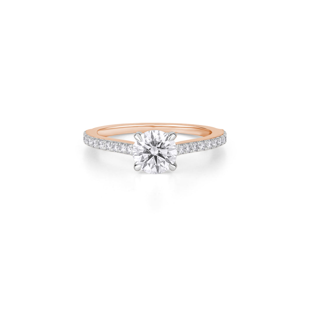 10K Gold Perfect Round Cut Solitaire Diamond Engagement Ring
