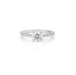 Load image into Gallery viewer, 10K Gold Perfect Round Cut Solitaire Diamond Engagement Ring
