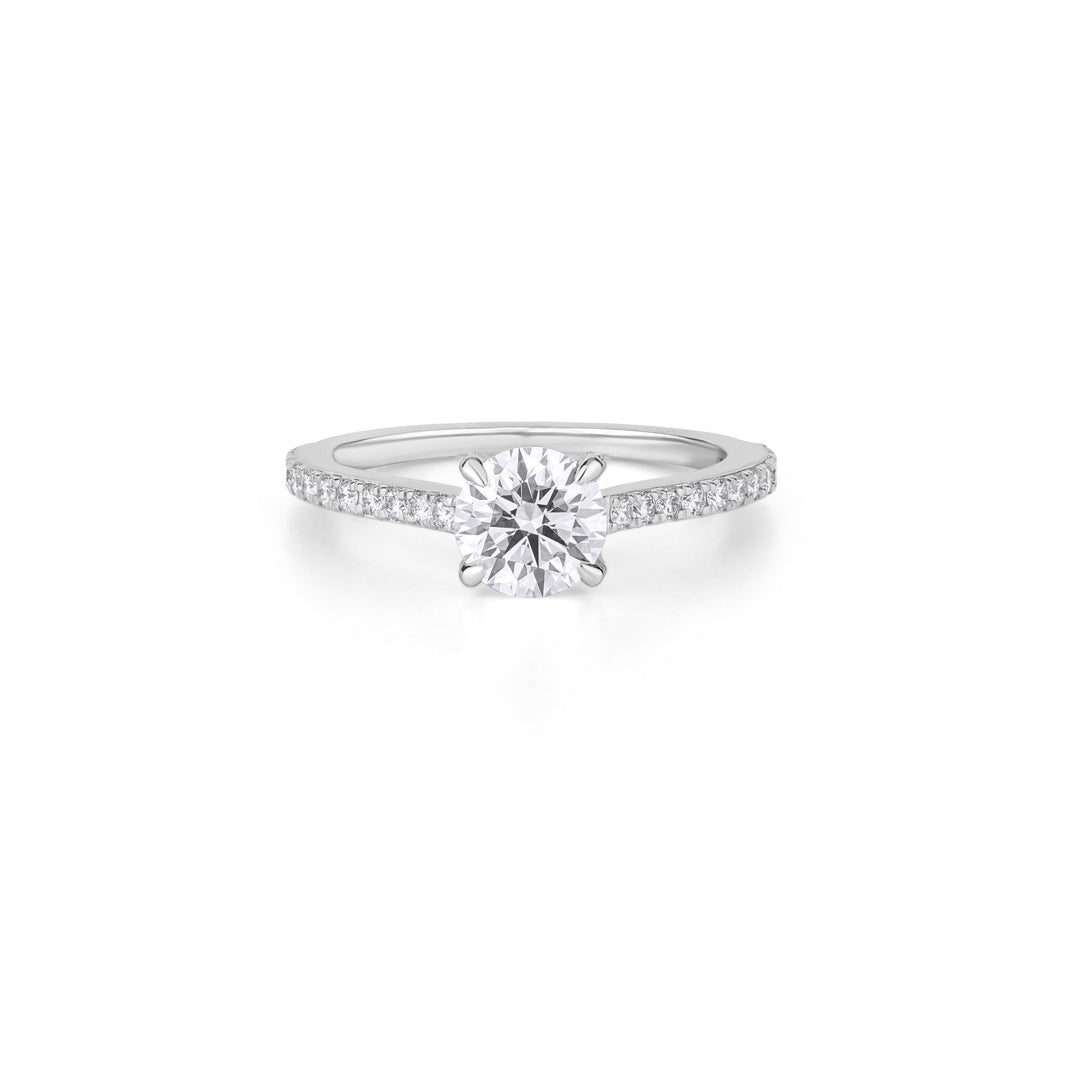 10K Gold Perfect Round Cut Solitaire Diamond Engagement Ring