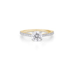 Load image into Gallery viewer, 10K Gold Perfect Round Cut Solitaire Diamond Engagement Ring
