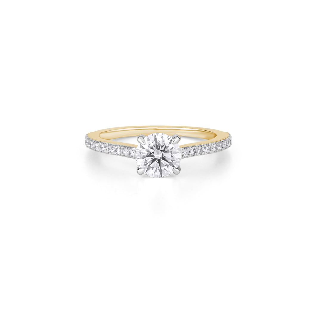 10K Gold Perfect Round Cut Solitaire Diamond Engagement Ring