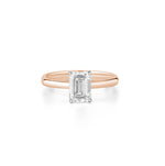 Load image into Gallery viewer, 14K Gold Emerald Cut Lab Grown Diamond Solitaire Engagement Ring
