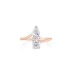 Load image into Gallery viewer, 10K Gold Pear And Round Toi Et Moi Lab Grown Diamond Ring
