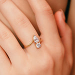 Load image into Gallery viewer, 1.25 CTW Toi Et Moi Round And Pear Lab-Grown Diamond Ring in 14K Yellow Gold – IGI Certified
