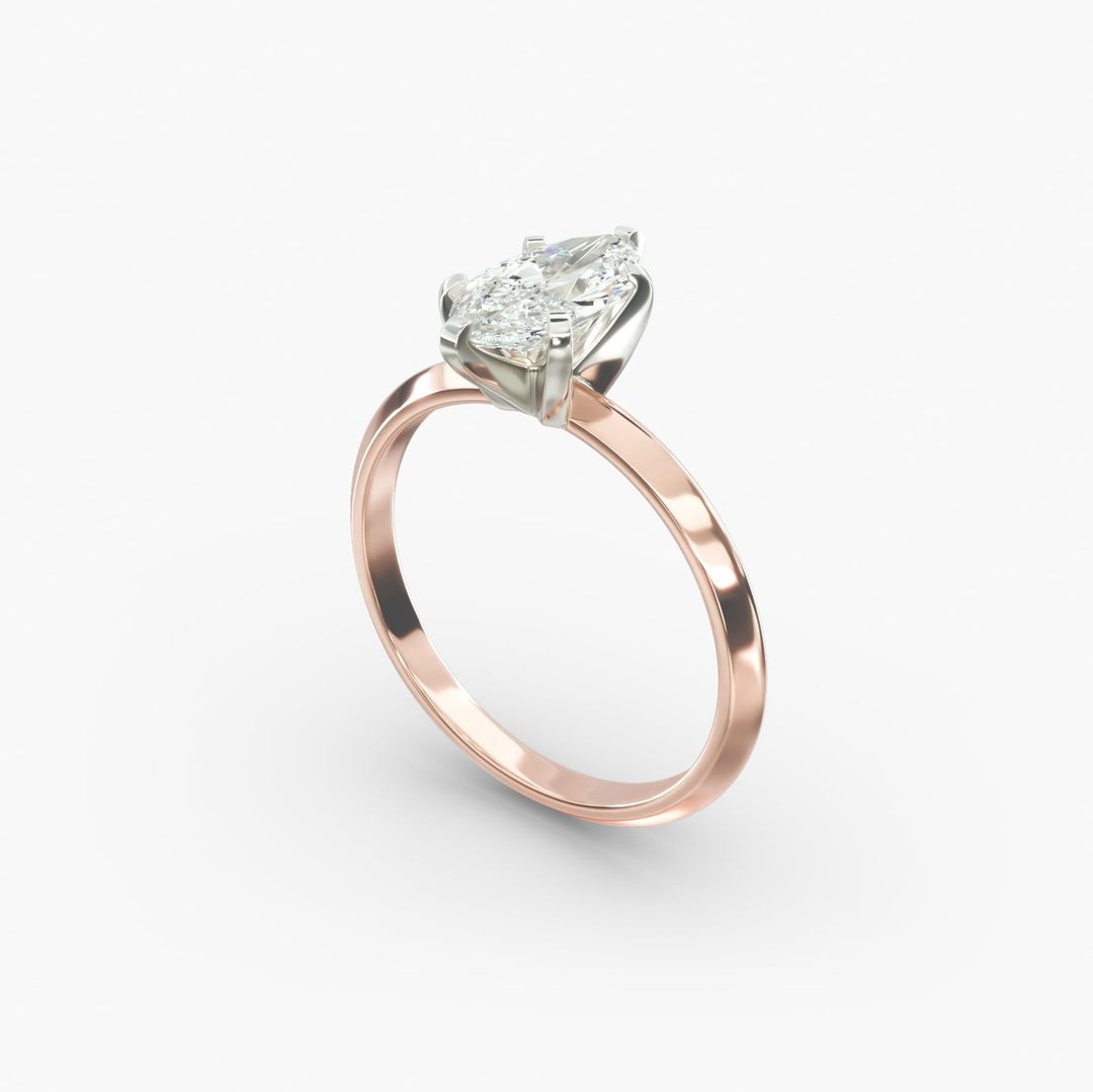Marquise Lab Grown Diamond Solitaire Ring | 1.00–5.00 Carat | Classic Band | IGI Certified | 10K/14K/18K Yellow, White, Rose Gold
