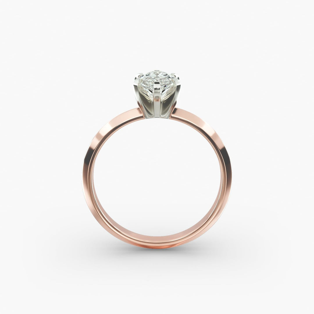 Marquise Lab Grown Diamond Solitaire Ring | 1.00–5.00 Carat | Classic Band | IGI Certified | 10K/14K/18K Yellow, White, Rose Gold