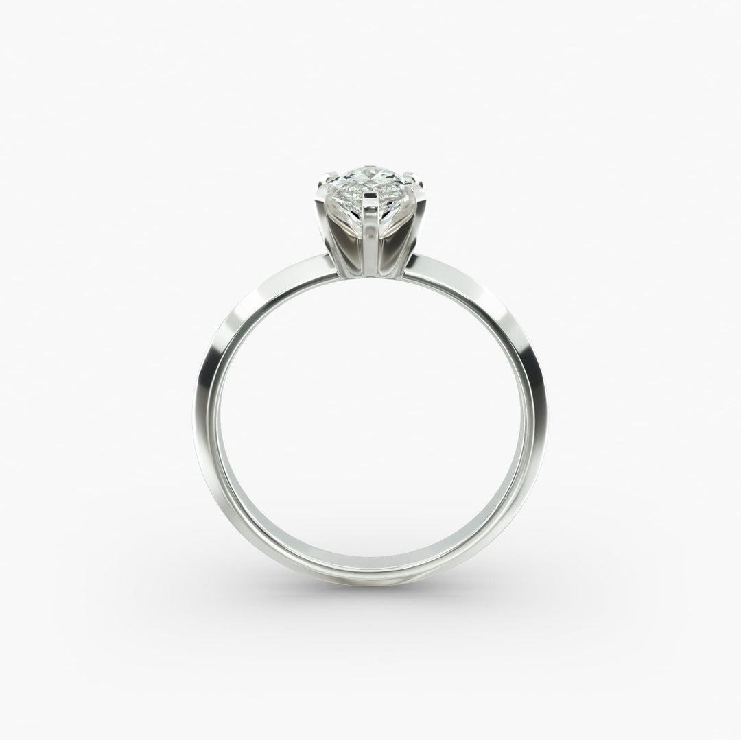 Marquise Lab Grown Diamond Solitaire Ring | 1.00–5.00 Carat | Classic Band | IGI Certified | 10K/14K/18K Yellow, White, Rose Gold