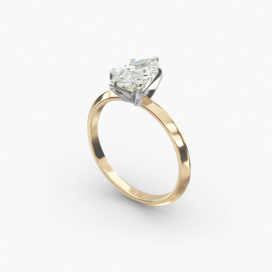 Marquise Lab Grown Diamond Solitaire Ring | 1.00–5.00 Carat | Classic Band | IGI Certified | 10K/14K/18K Yellow, White, Rose Gold