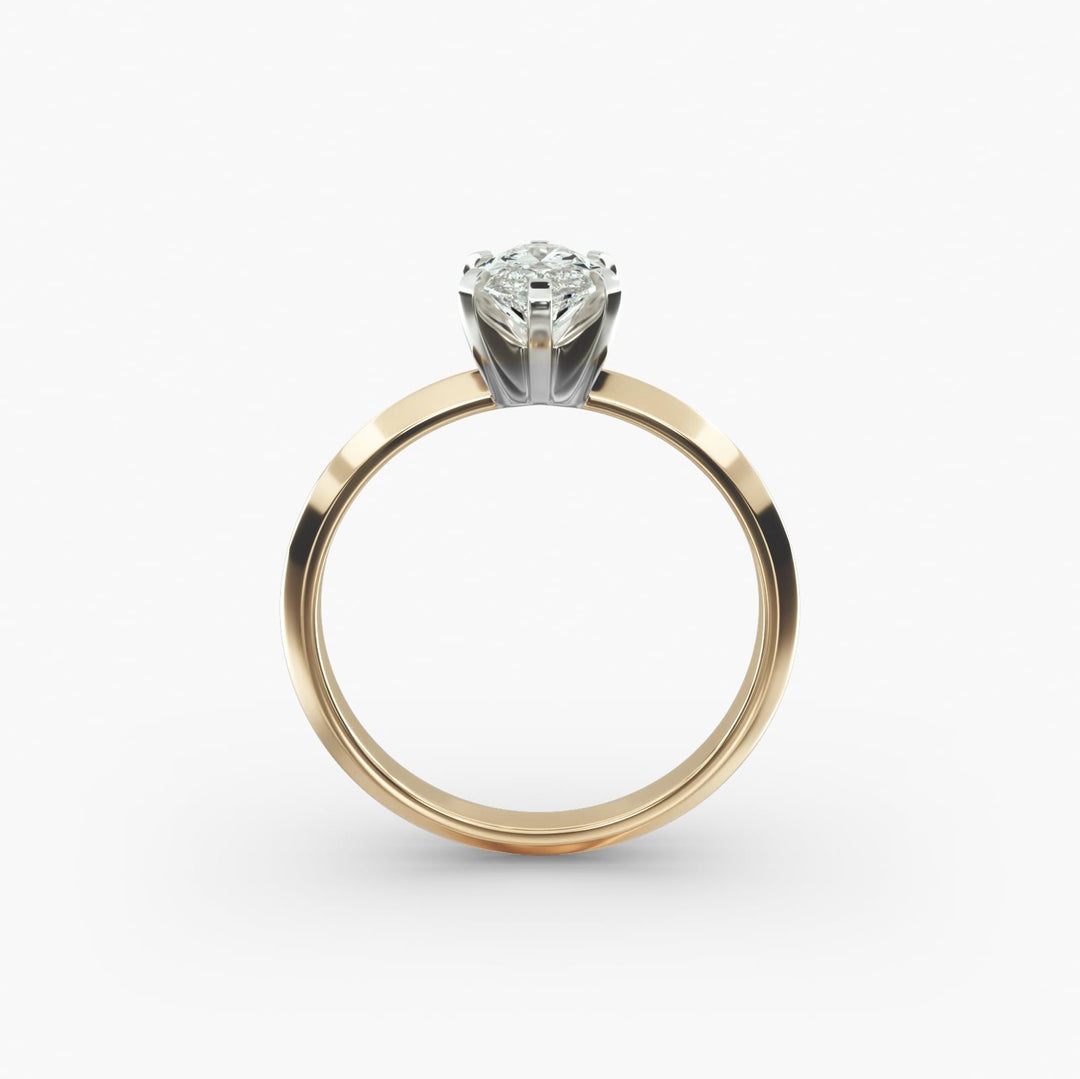 Marquise Lab Grown Diamond Solitaire Ring | 1.00–5.00 Carat | Classic Band | IGI Certified | 10K/14K/18K Yellow, White, Rose Gold