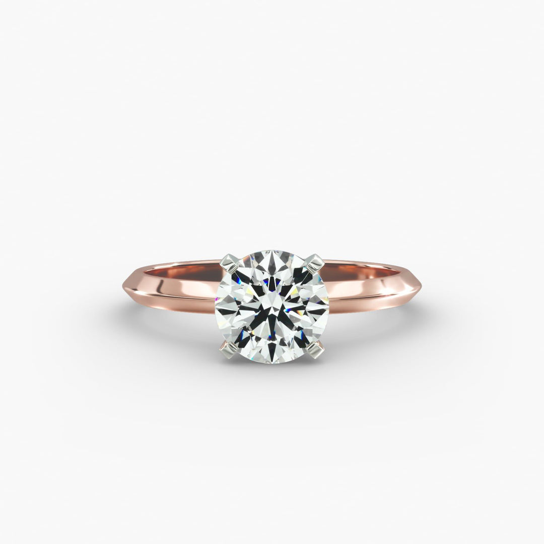 Round Lab Grown Diamond Solitaire Ring | 1.00–5.00 Carat | Classic Band | IGI Certified | 10K/14K/18K Yellow, White, Rose Gold