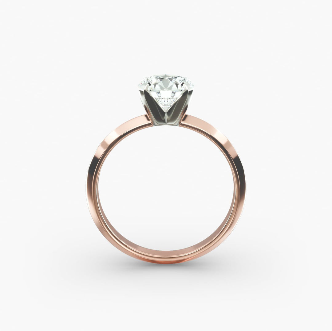 Round Lab Grown Diamond Solitaire Ring | 1.00–5.00 Carat | Classic Band | IGI Certified | 10K/14K/18K Yellow, White, Rose Gold