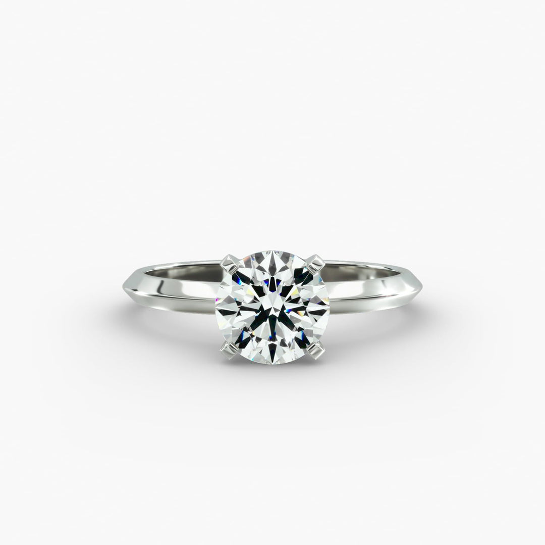 Round Lab Grown Diamond Solitaire Ring | 1.00–5.00 Carat | Classic Band | IGI Certified | 10K/14K/18K Yellow, White, Rose Gold