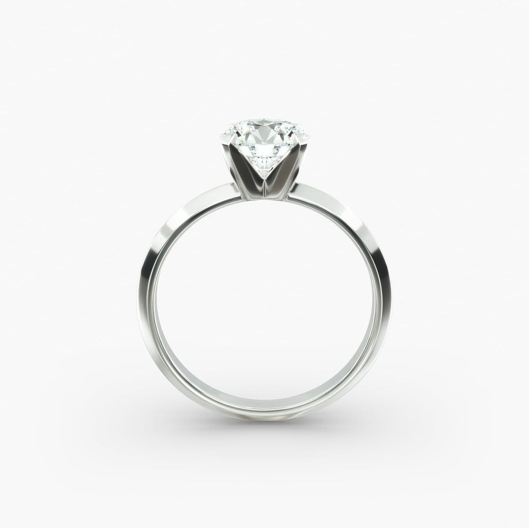 Round Lab Grown Diamond Solitaire Ring | 1.00–5.00 Carat | Classic Band | IGI Certified | 10K/14K/18K Yellow, White, Rose Gold