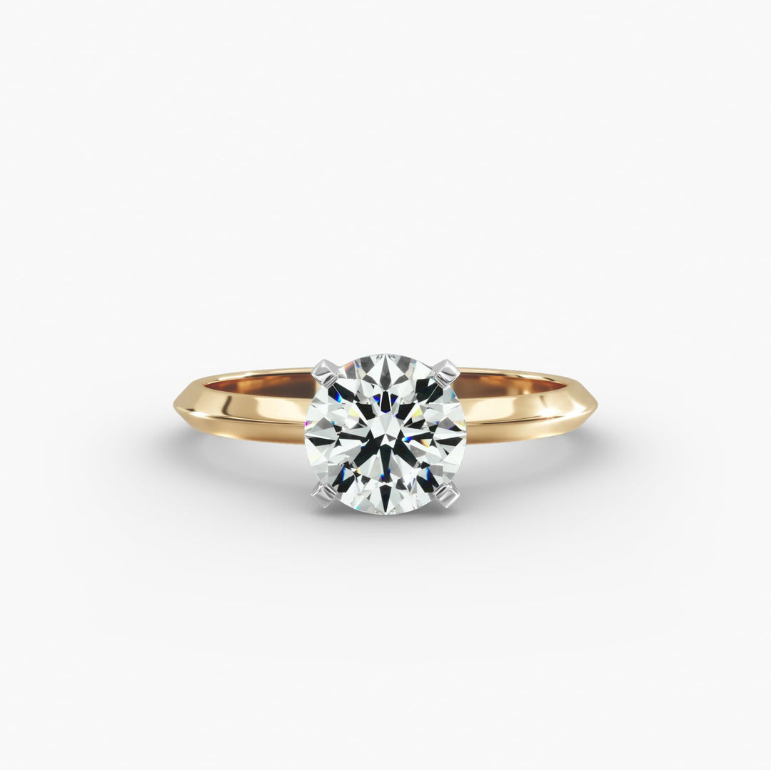 Round Lab Grown Diamond Solitaire Ring | 1.00–5.00 Carat | Classic Band | IGI Certified | 10K/14K/18K Yellow, White, Rose Gold