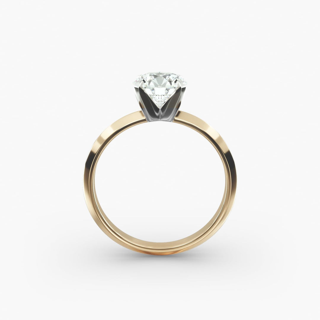Round Lab Grown Diamond Solitaire Ring | 1.00–5.00 Carat | Classic Band | IGI Certified | 10K/14K/18K Yellow, White, Rose Gold