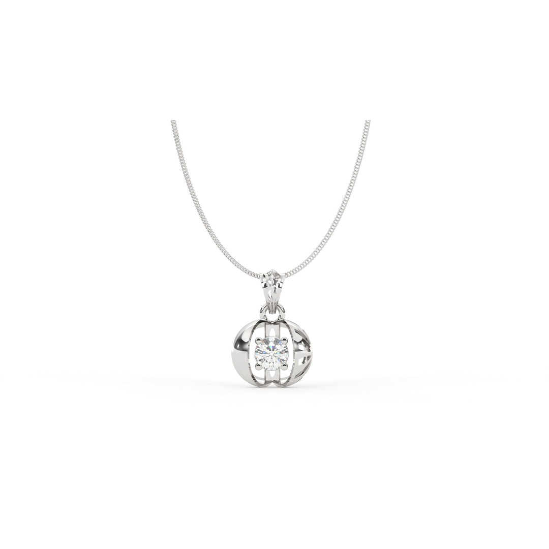 0.47 CT Lab-Grown Diamond Ball Pendant Necklace | Solid Gold | Modern Minimalist Design