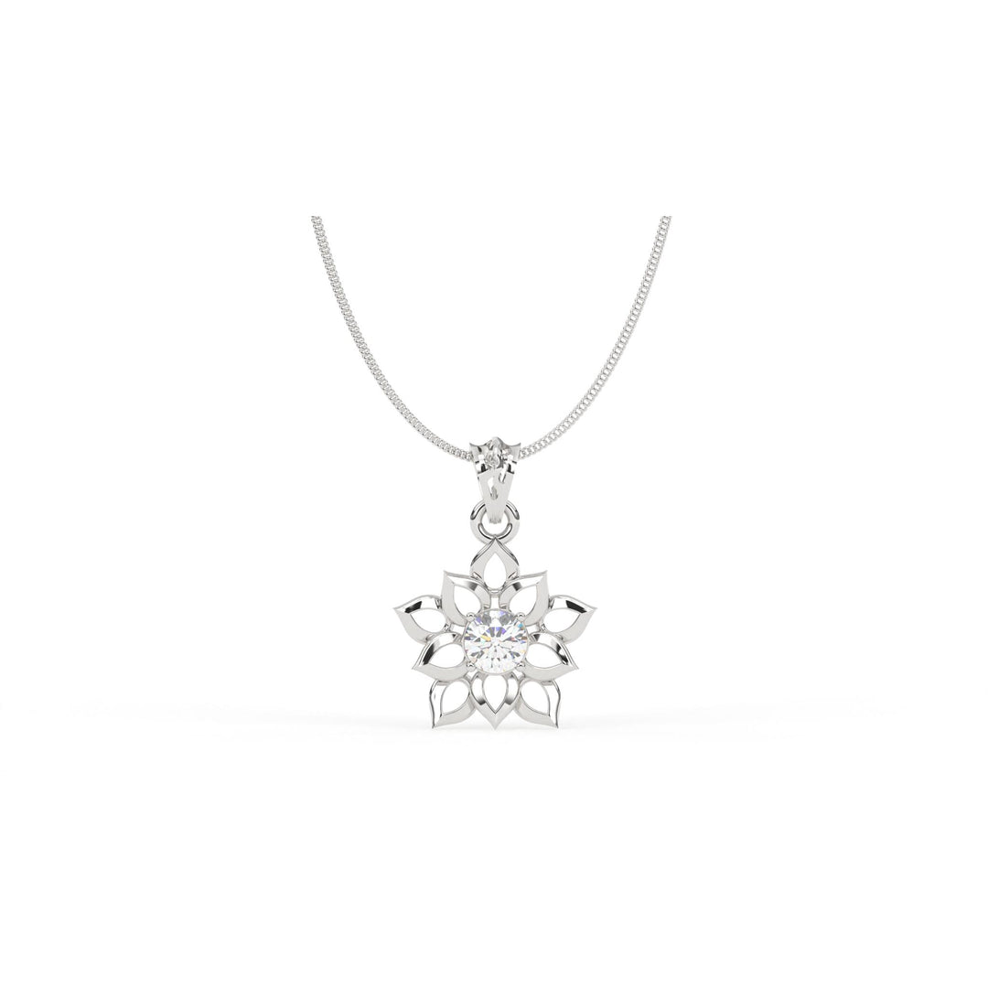 0.47 CT Lab-Grown Diamond Flower Pendant Necklace | Solid Gold | Elegant Floral Design