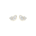 Load image into Gallery viewer, Marquise &amp; Round Lab-Grown Diamond Cluster Earrings 0.45 CTW – 8 Stones | 10K, 14K, 18K White, Yellow &amp; Rose Gold | IGI Certified
