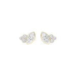 Load image into Gallery viewer, Marquise &amp; Round Lab-Grown Diamond Cluster Earrings 0.45 CTW – 8 Stones | 10K, 14K, 18K White, Yellow &amp; Rose Gold | IGI Certified
