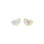 Load image into Gallery viewer, Marquise &amp; Round Lab-Grown Diamond Cluster Earrings 0.45 CTW – 8 Stones | 10K, 14K, 18K White, Yellow &amp; Rose Gold | IGI Certified
