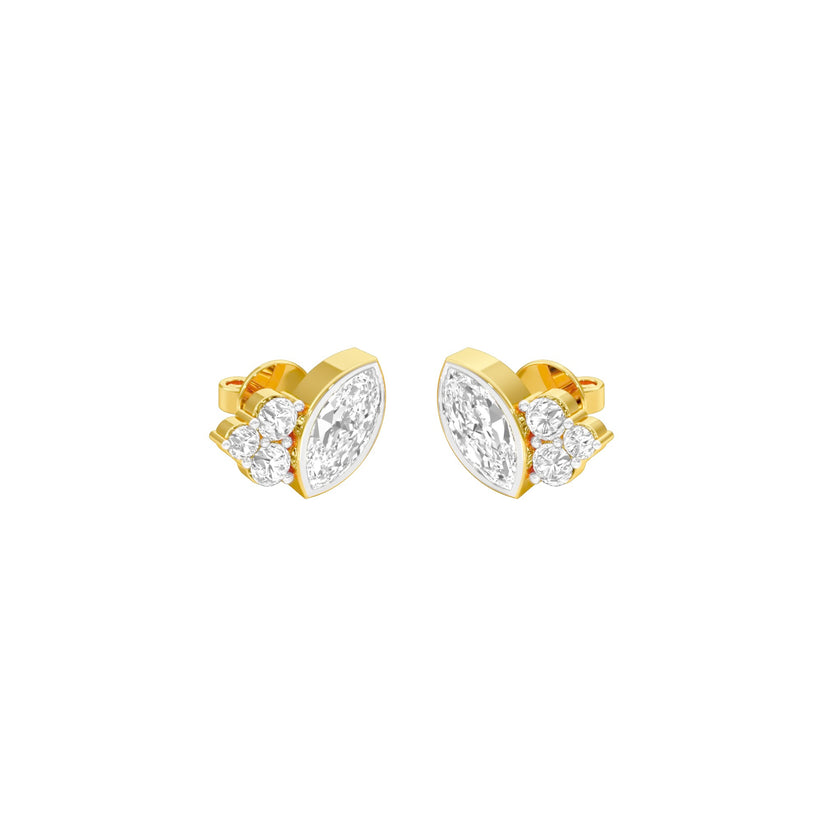 Marquise & Round Lab-Grown Diamond Cluster Earrings 0.45 CTW – 8 Stones | 10K, 14K, 18K White, Yellow & Rose Gold | IGI Certified