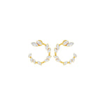 Load image into Gallery viewer, Round Lab-Grown Diamond Half-Round Circle Earrings 0.73 CTW – 40 Stones | 10K, 14K, 18K White, Yellow &amp; Rose Gold | IGI Certified
