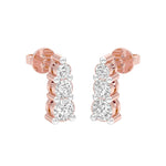 Load image into Gallery viewer, Round Lab-Grown Diamond Three-Stone Dangle Drop Earrings 0.88 CTW – 6 Stones | 10K, 14K, 18K White, Yellow &amp; Rose Gold | IGI Certified
