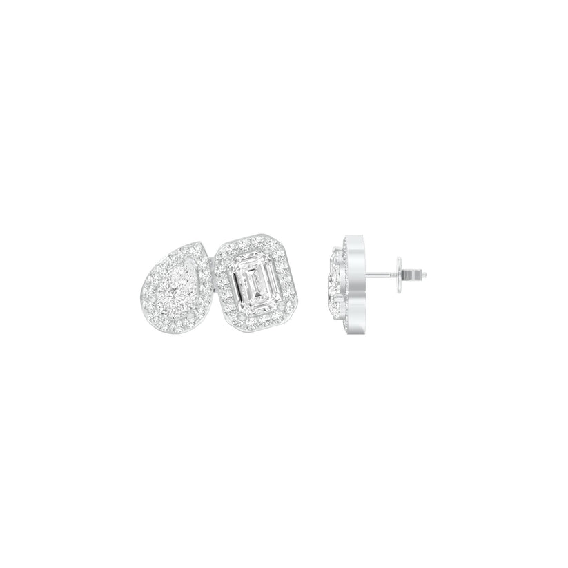 Pear & Emerald Lab-Grown Diamond Halo Earrings 3.78 CTW – 72 Stones | 10K, 14K, 18K White, Yellow & Rose Gold | IGI Certified