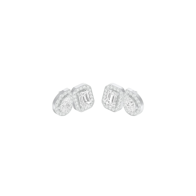 Pear & Emerald Lab-Grown Diamond Halo Earrings 3.78 CTW – 72 Stones | 10K, 14K, 18K White, Yellow & Rose Gold | IGI Certified