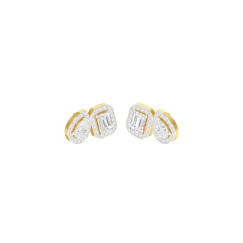 Pear & Emerald Lab-Grown Diamond Halo Earrings 3.78 CTW – 72 Stones | 10K, 14K, 18K White, Yellow & Rose Gold | IGI Certified
