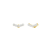 Round Lab-Grown Diamond Linear Ear Climber Earrings 0.30 CTW – 10 Stones | Prong-Set | 10K, 14K, 18K White, Yellow & Rose Gold | IGI Certified
