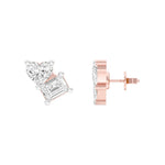 Load image into Gallery viewer, Emerald &amp; Heart Lab-Grown Diamond Toi et Moi Earrings 0.66 CTW – 4 Stones | Two-Stone Design | 10K, 14K, 18K White, Yellow &amp; Rose Gold | IGI Certified
