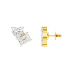 Load image into Gallery viewer, Emerald &amp; Heart Lab-Grown Diamond Toi et Moi Earrings 0.66 CTW – 4 Stones | Two-Stone Design | 10K, 14K, 18K White, Yellow &amp; Rose Gold | IGI Certified

