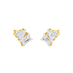 Load image into Gallery viewer, Emerald &amp; Heart Lab-Grown Diamond Toi et Moi Earrings 0.66 CTW – 4 Stones | Two-Stone Design | 10K, 14K, 18K White, Yellow &amp; Rose Gold | IGI Certified
