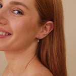 Load image into Gallery viewer, Star Dangle Round Lab-Grown Diamond Hoop Huggie Earrings 0.06 CTW – 22 Stones | 10K, 14K, 18K Gold | IGI Certified
