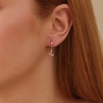 Load image into Gallery viewer, Snake Dangle Pavé Lab-Grown Diamond Huggie Earrings 0.11 CTW – 42 Stones | 10K, 14K, 18K Gold | IGI Certified
