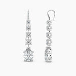 Load image into Gallery viewer, Pear &amp; Round Lab-Grown Diamond Dangle Drop Earrings 13.20 CTW – 24 Stones | 10K, 14K, 18K White, Yellow &amp; Rose Gold | IGI Certified
