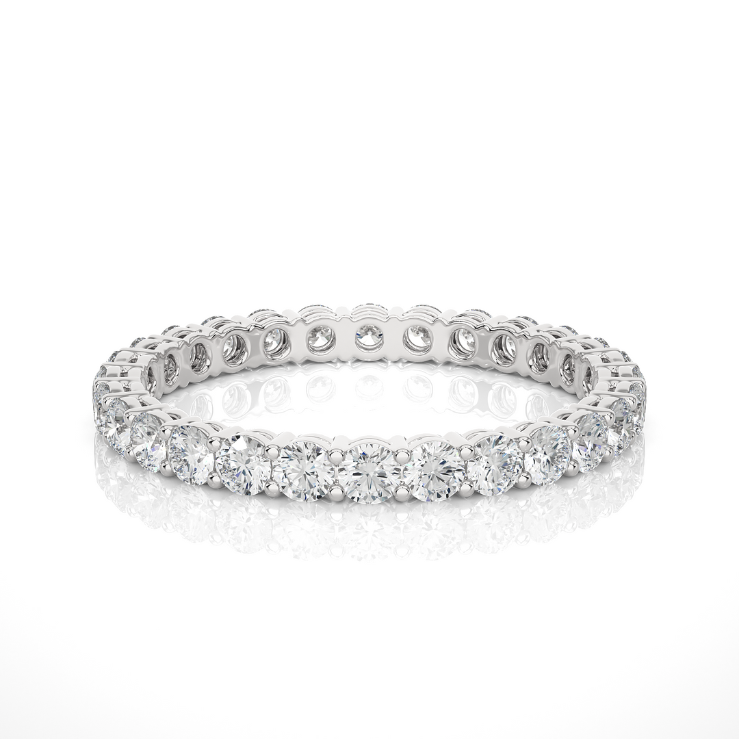 1.12 CT Round Lab Grown Diamond Eternity Band | 28 Stones | 10K, 14K & 18K Gold