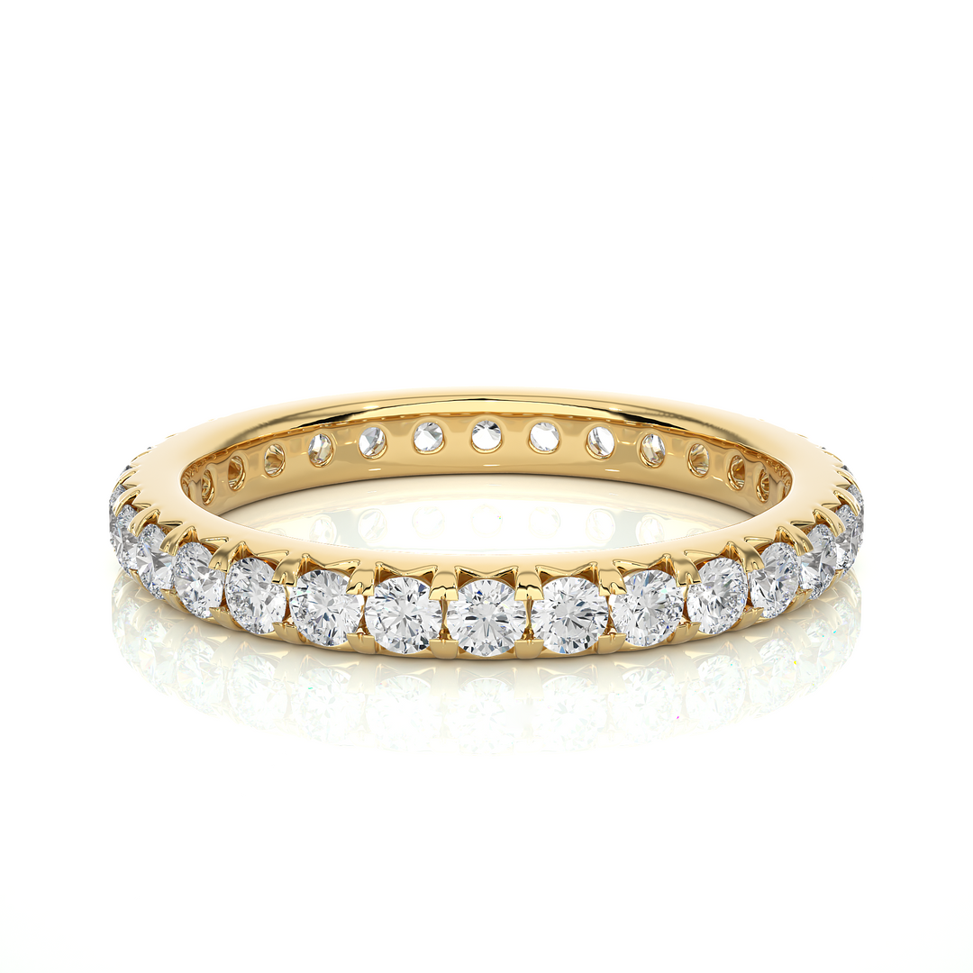 1.04 CT Round Lab Grown Diamond Micro Pave Eternity Band | 30 Stone Gold Ring