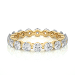Load image into Gallery viewer, 2.01 CT Round Lab Grown Diamond Bar Set Eternity Ring | 18 Stone Gold Band
